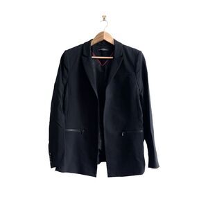 Willow & Thread Women's Blazer Suit Jacket Lined Open Front Black Large
